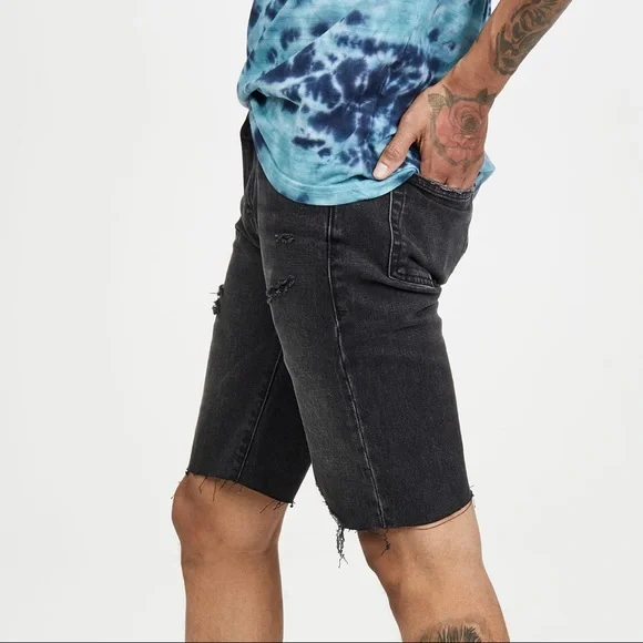 NEW FRAME BLACK DISTRESSED CUT-OFF SHORTS - Picture 3 of 6